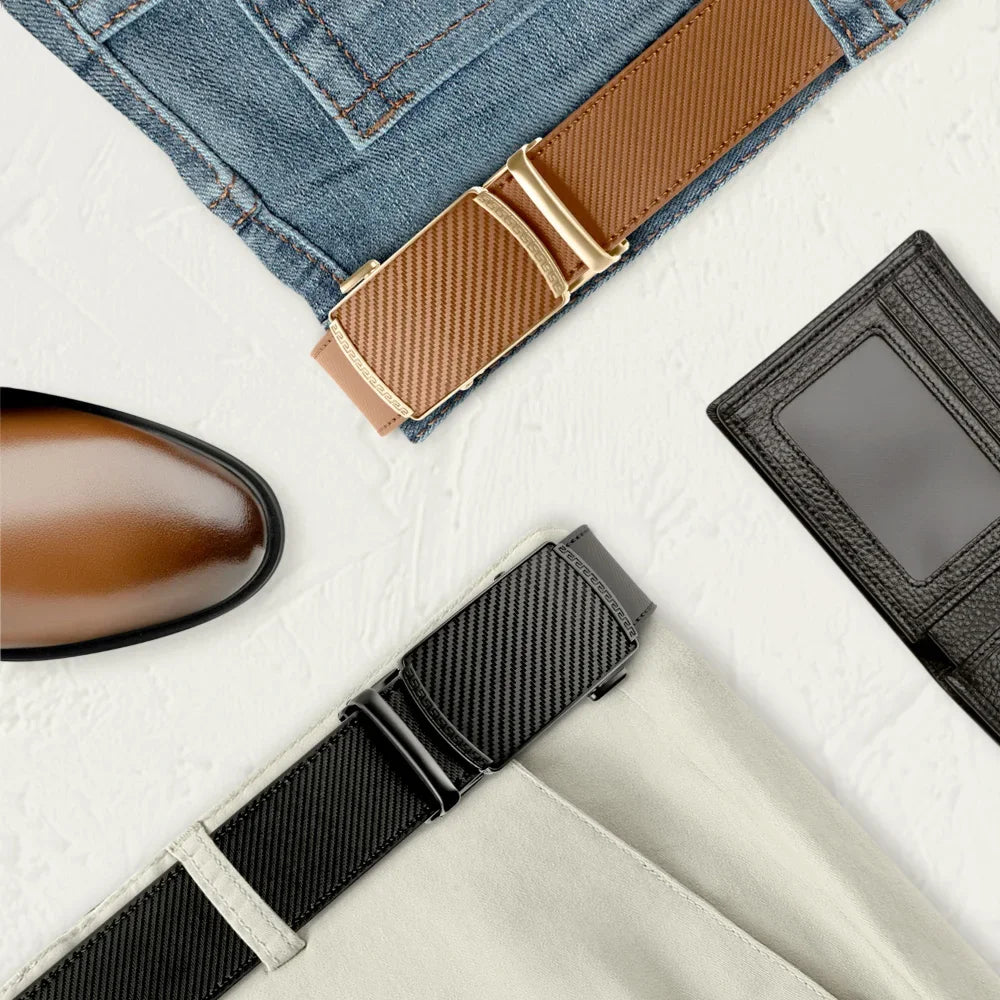 Ceinture Avec Boucle Automatique Pour Homme | Idéal Pour Tenues Quotidiennes Et Formelles