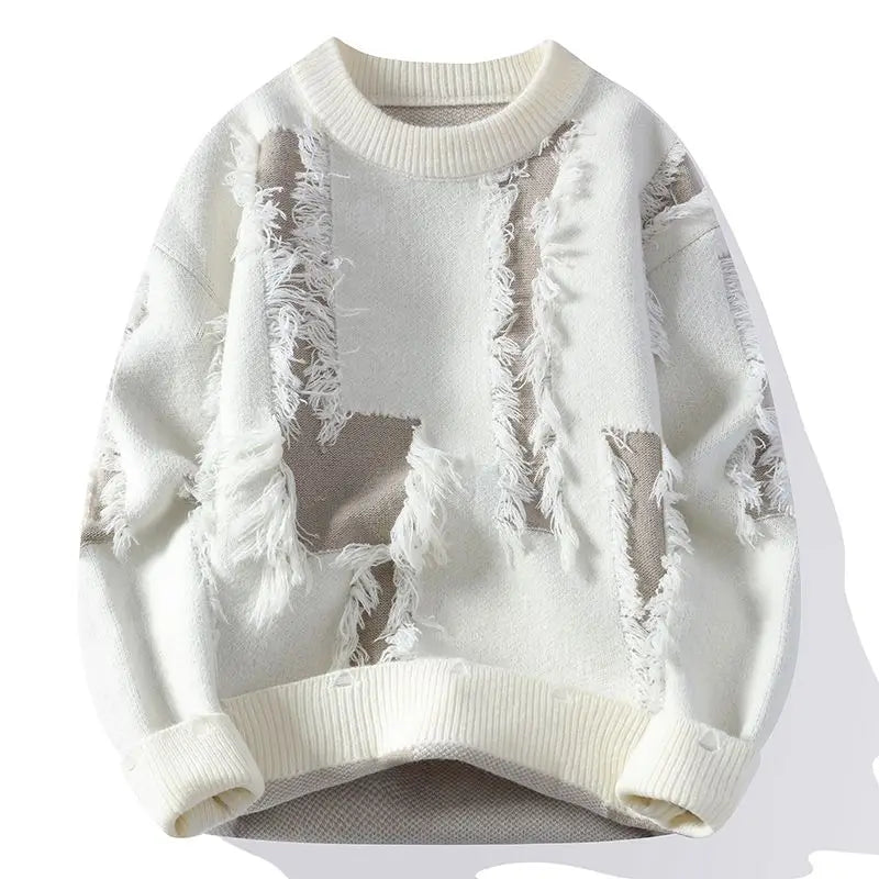 Pull en Maille Patchwork à Coupe Ample pour Homme | Idéal pour un Usage Quotidien