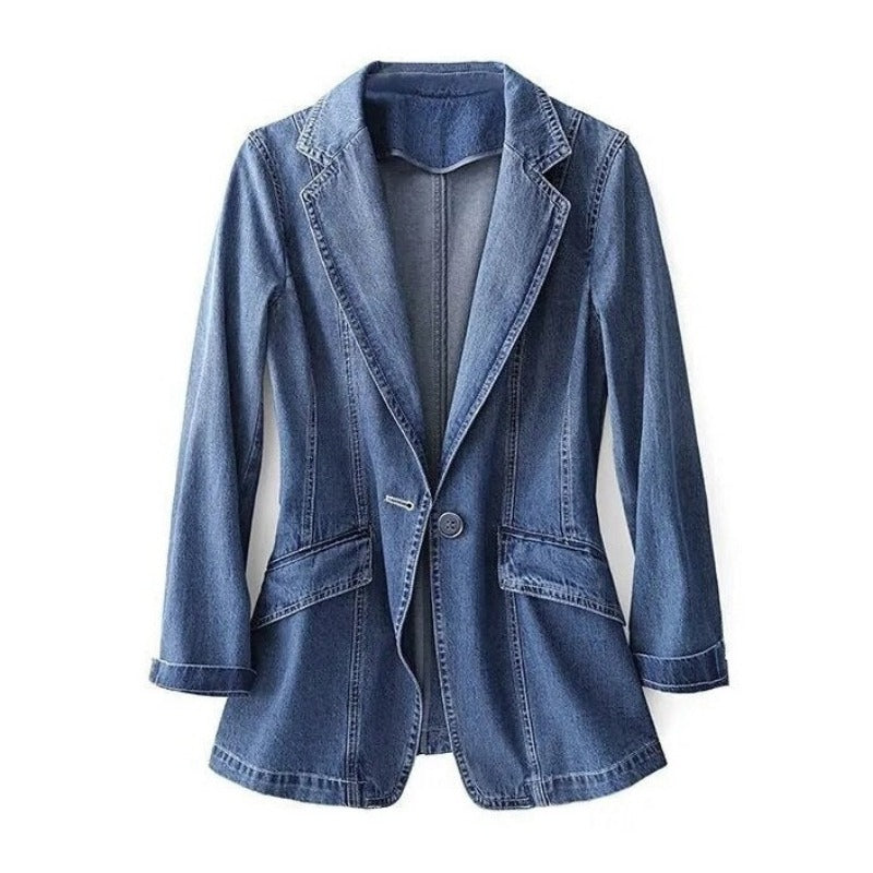 Blazer Avec Revers Cranté Et Coupe Semi-Ajustée Pour Femmes | Idéal Pour Les Saisons De Transition