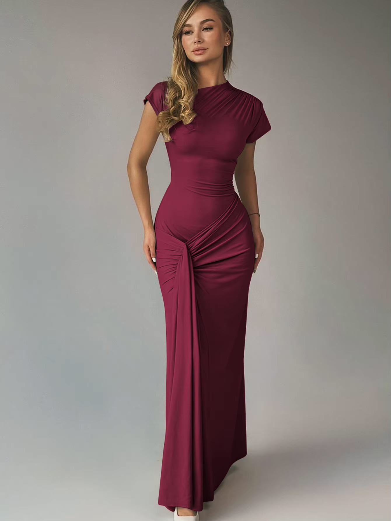 Robe Maxi Avec Encolure Asymétrique Et Dos À Lacets Pour Femme | Idéale Pour Les Événements Et Soirées
