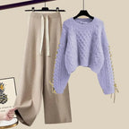 Ensemble Décontracté Deux Pièces avec Pull et Pantalon pour Femmes | Idéal pour l’Automne et l’Hiver