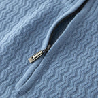 Pull En Maille Avec Col Demi-Zip Et Détails Côtelés En Zigzag Pour Homme | Idéal Pour La Superposition Quotidienne