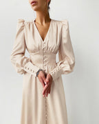 Robe Avec Manches Bouffantes Et Coupe Ajustée Pour Femme | Idéal Pour Occasions Formelles