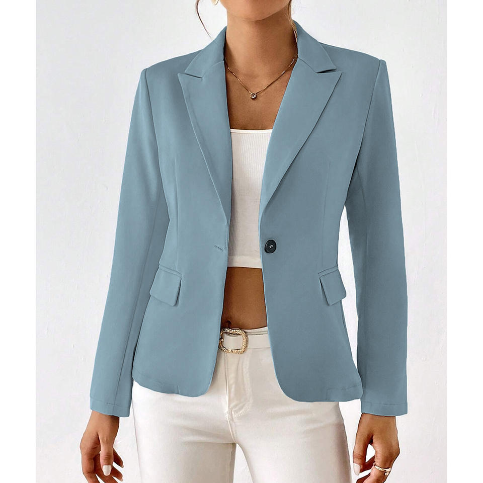 Blazer À Bouton Unique Avec Coupe Structurée Pour Femmes | Idéal Pour Le Travail Et Les Occasions Décontractées