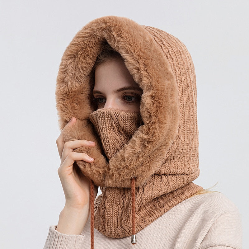 Écharpe Hiver 3-en-1 avec Cagoule Et Masque Intégré pour Adultes | Idéale pour Les Activités Extérieures