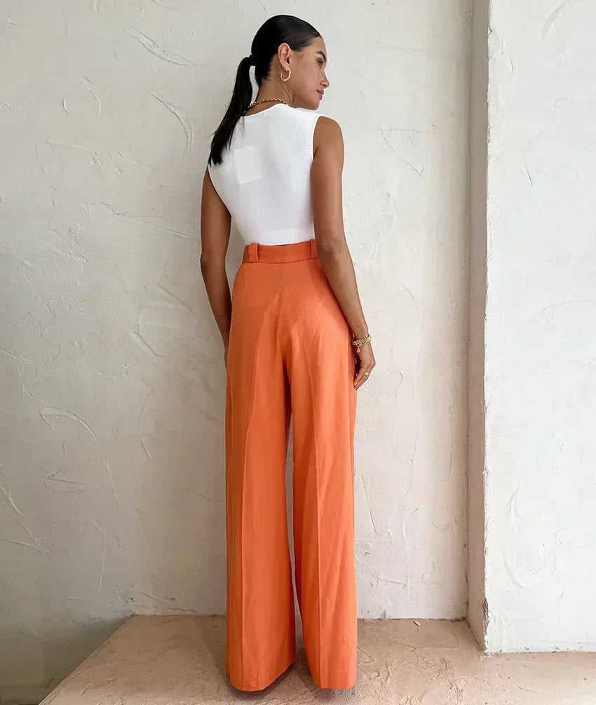 Pantalon Large À Taille Haute Pour Femmes | Idéal Pour Un Usage Estival