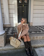 Manteau d’Hiver Oversize avec Grandes Boutons pour Femme | Idéal pour Temps Froid
