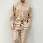 Ensemble avec Chemise Boutonnée Et Pantalon Long pour Homme | Idéal pour L’Été