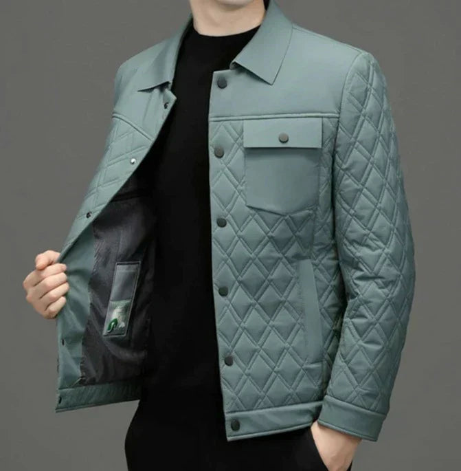 Veste Matelassée À Manches Longues Avec Fermeture À Boutons-Pression Pour Homme | Idéal Pour La Mi-Saison