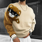 Sweat À Manches Contrastées Avec Motif Ours Pour Homme | Idéal Pour La Saison Automne-Hiver