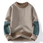 Pull avec Motif Pied-de-Poule et Manches Contrastées pour Adulte | Idéal pour l’Automne et l’Hiv
