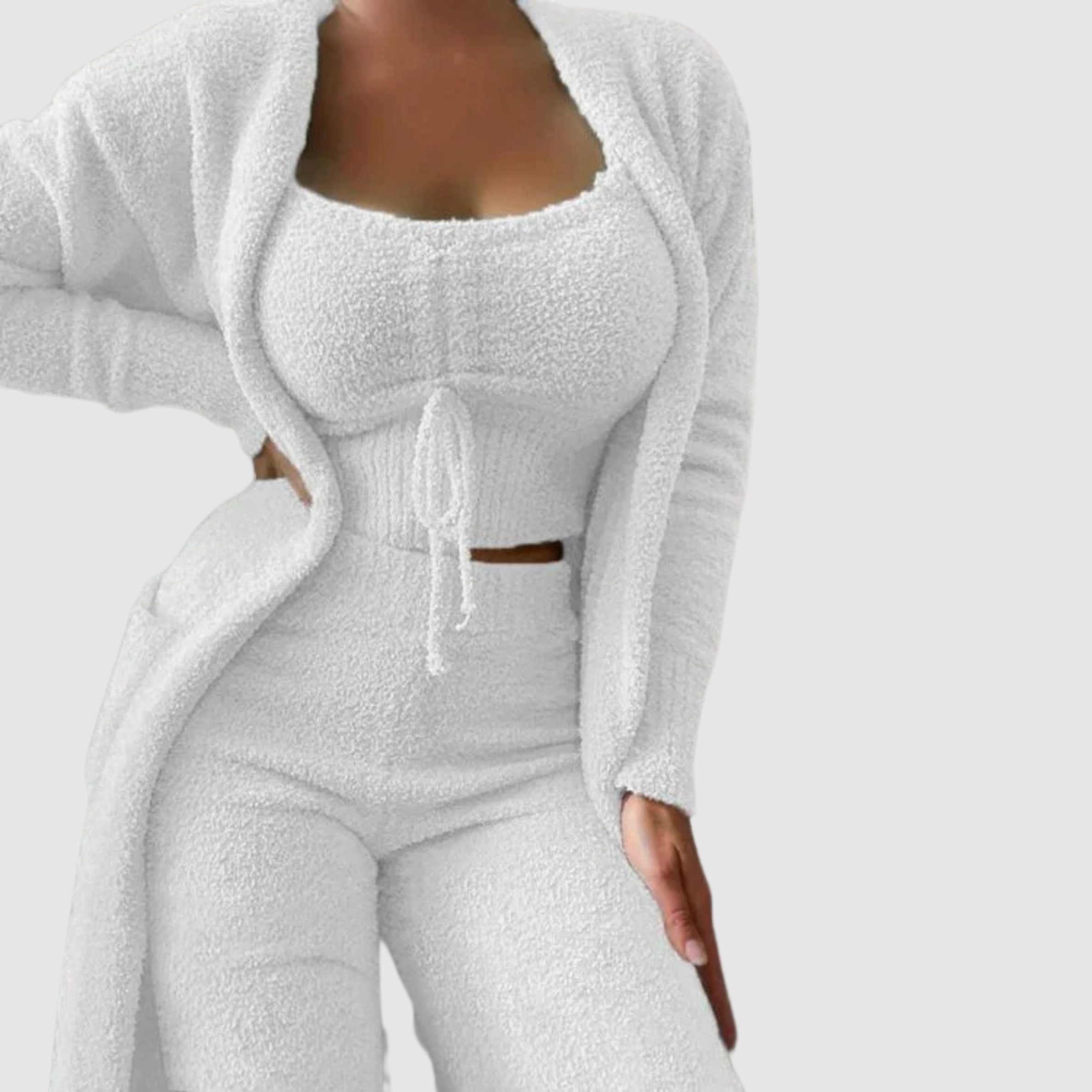 Ensemble Trois Pièces Doux à Coupe Décontractée pour Femme | Idéal pour la Maison et les Sorties