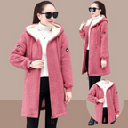 Manteau Long d’Hiver avec Coupe Regular et Fermeture à Boutons pour Femme | Idéal pour Temps Froid