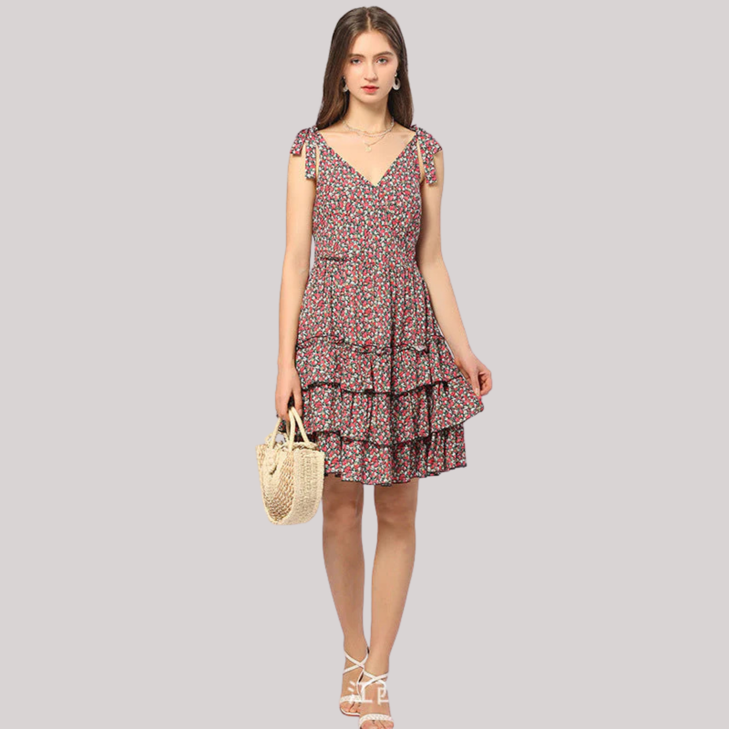 Robe Midi Décontractée Avec Encolure En V Pour Femme | Idéale Pour Usage Quotidien