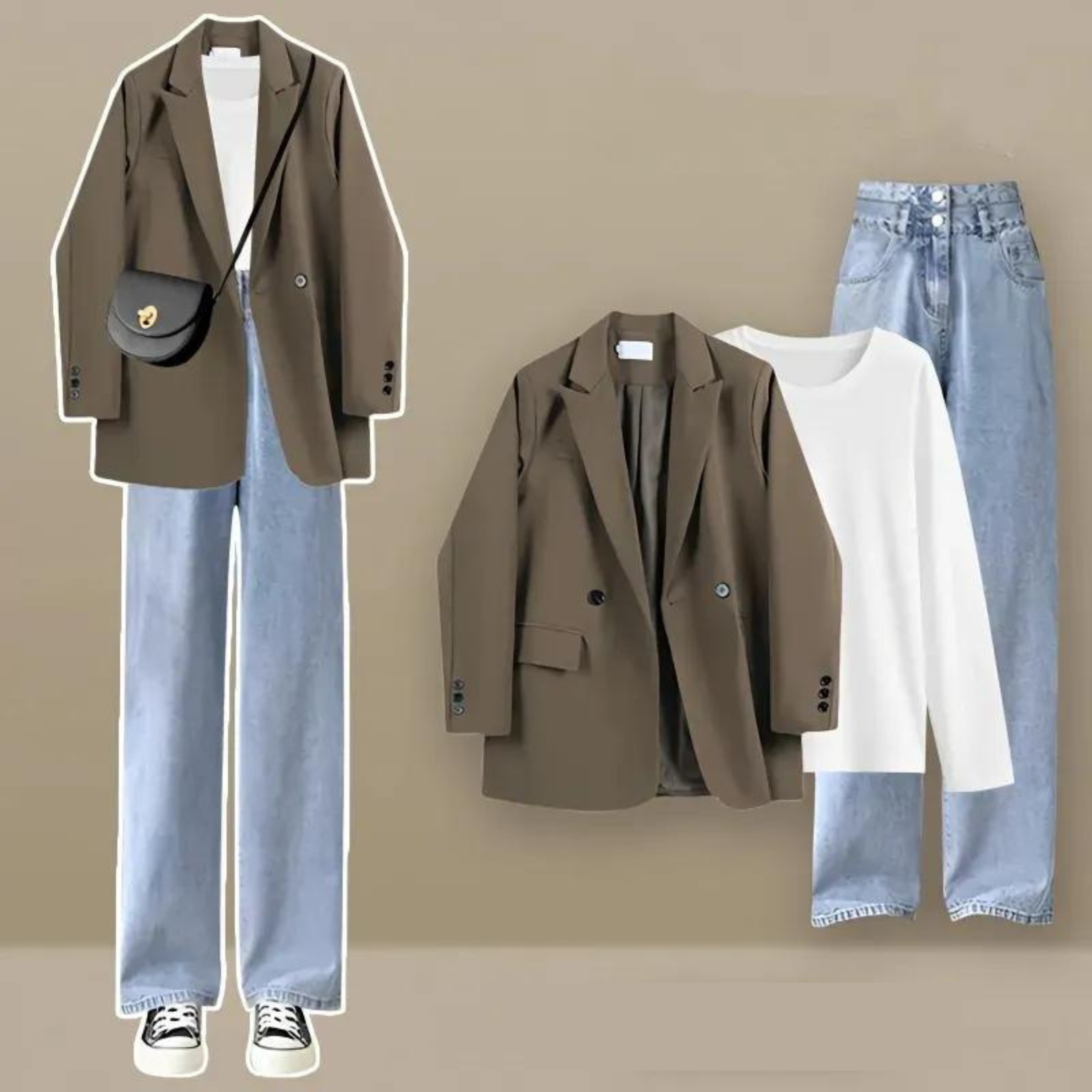 Ensemble Trois Pièces Avec Blazer Et Pantalon Pour Femmes | Idéal Pour Tenues Quotidiennes Et Sorties