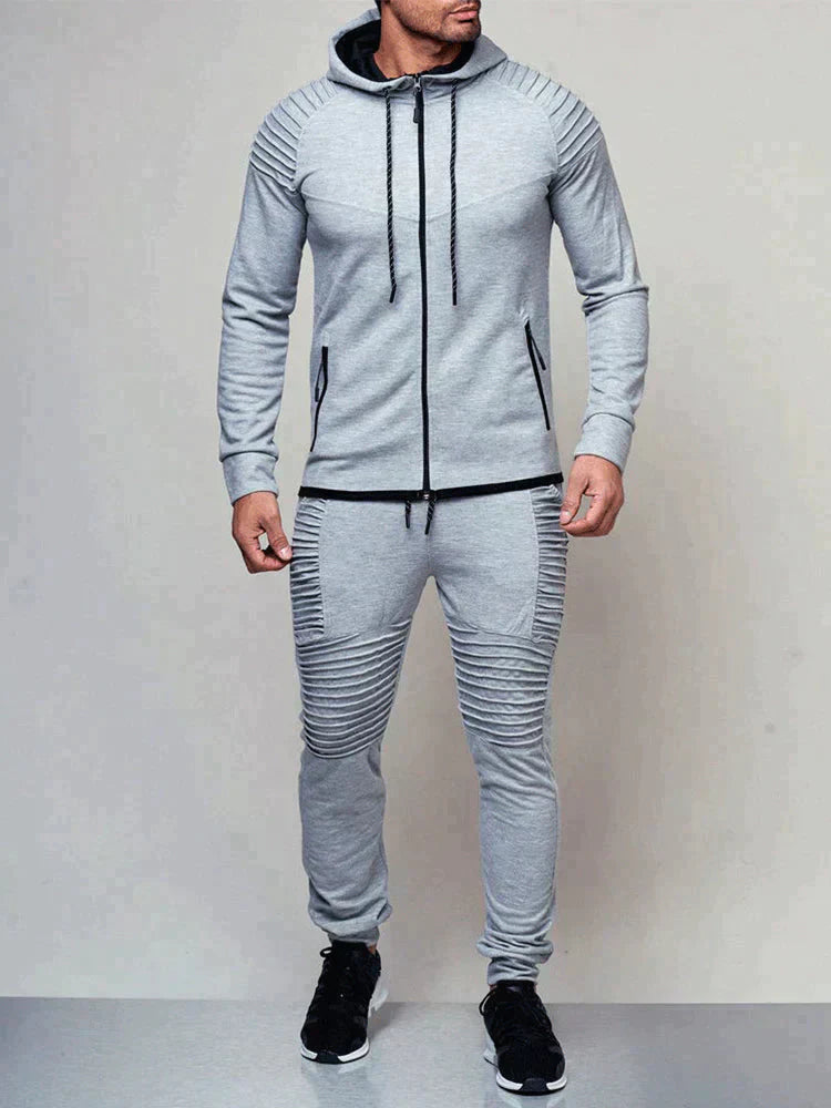 Ensemble Deux Pièces avec Hoodie Zippé et Pantalon pour Homme | Idéal pour Un Usage Quotidien