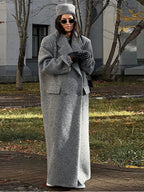 Manteau Long à Col Revers et Double Boutonnage pour Femme | Idéal pour l’Automne et l’Hiver