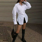 Blouse Oversize Avec Col Chemise Et Nœud Pour Femme | Idéal Pour Les Occasions Professionnelles Et Quotidiennes