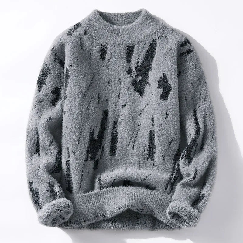 Pull pour Homme avec Motif Abstrait et Col Rond | Idéal pour l’Hiver