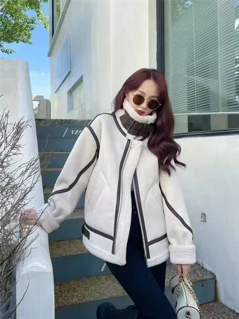 Manteau d’Hiver avec Bordure Texturée pour Femmes | Idéal pour Saison Froide
