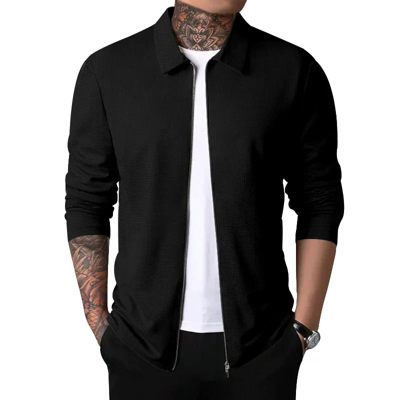 Veste Zippée À Manches Longues Avec Col Structuré Pour Homme | Idéale Pour Un Usage Quotidien Et Professionnel