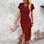 Robe Portefeuille Avec Lien Ajustable À La Taille Pour Femme | Idéal Pour L’été
