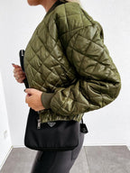 Veste Puffer Courte Matelassée Avec Fermeture Zippée Pour Femme | Idéale Pour La Saison Froide Et Les Activités Quotidiennes