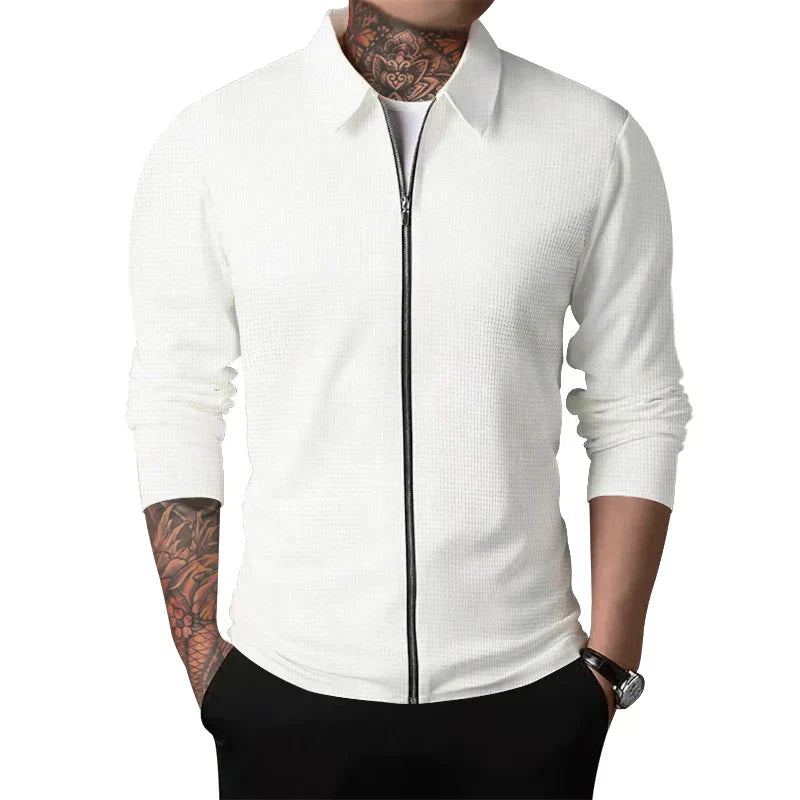 Veste Zippée À Manches Longues Avec Col Structuré Pour Homme | Idéale Pour Un Usage Quotidien Et Professionnel