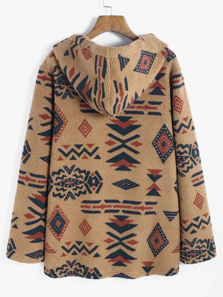 Cardigan Long À Motifs Géométriques pour Femme | Idéal pour L’Hiver Et La Maison