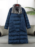 Manteau Long à Carreaux avec Poches pour Femme | Idéal pour l’Hiver