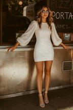 Robe À Paillettes Ajustée pour Femme avec Encolure Classique | Idéale pour Les Soirées Et Événements