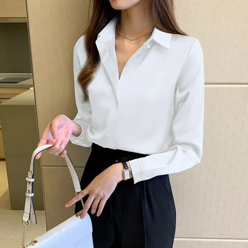 Blouse à Col Classique avec Manches Longues pour Femme | Idéale pour Occasions Formelles et Quotidiennes