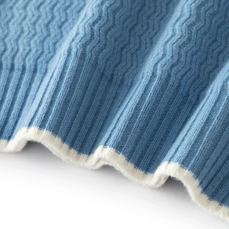 Pull En Maille Avec Col Demi-Zip Et Détails Côtelés En Zigzag Pour Homme | Idéal Pour La Superposition Quotidienne