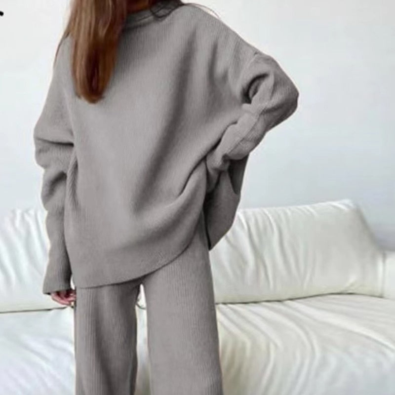 Ensemble Deux Pièces Oversize en Maille Pour Femmes | Idéal Pour Usage Quotidien