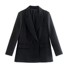 Blazer Croisé Avec Col À Revers Pour Femme | Idéal Pour Le Travail Ou Les Occasions Décontractées