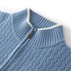 Pull En Maille Avec Col Demi-Zip Et Détails Côtelés En Zigzag Pour Homme | Idéal Pour La Superposition Quotidienne