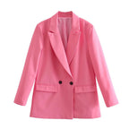 Blazer Croisé Avec Col À Revers Pour Femme | Idéal Pour Le Travail Ou Les Occasions Décontractées