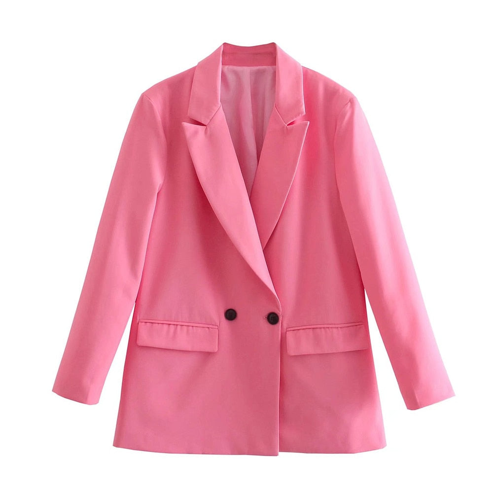 Blazer Croisé Avec Col À Revers Pour Femme | Idéal Pour Le Travail Ou Les Occasions Décontractées
