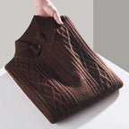 Pull En Maille À Motif Câble Vertical Avec Fermeture Quart De Zip Pour Homme | Idéal Pour Tenue Quotidienne