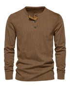 Chemise À Manches Longues Avec Col Henley Pour Homme | Idéal Pour Usage Quotidien