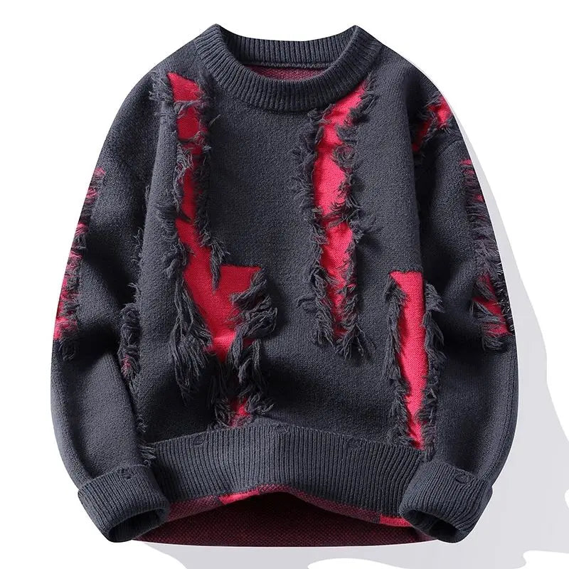 Pull en Maille Patchwork à Coupe Ample pour Homme | Idéal pour un Usage Quotidien