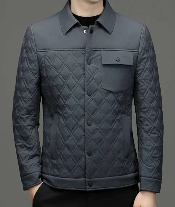 Veste Matelassée À Manches Longues Avec Fermeture À Boutons-Pression Pour Homme | Idéal Pour La Mi-Saison