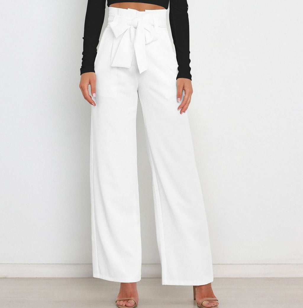 Pantalon à Jambes Larges avec Taille Haute pour Femme | Idéal pour la Mi-Saison ou l’Usage Quotidien