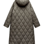 Veste Longue Matelassée avec Capuche Réglable pour Femmes | Idéale pour L’Hiver