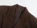 Blazer Croisé Avec Col À Revers Pour Femme | Idéal Pour Le Travail Ou Les Occasions Décontractées