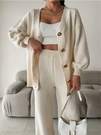 Ensemble Tricoté avec Col en V et Coupe Coordonnée pour Femme | Idéal pour Usage Quotidien