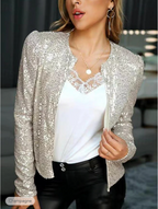 Veste À Sequins Avec Coupe Ouverte Pour Femme | Idéale Pour Les Soirées Et Les Occasions Spéciales
