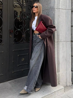 Trenchcoat Longue pour Femme avec Boutonnage Double | Idéal pour Mi-Saison