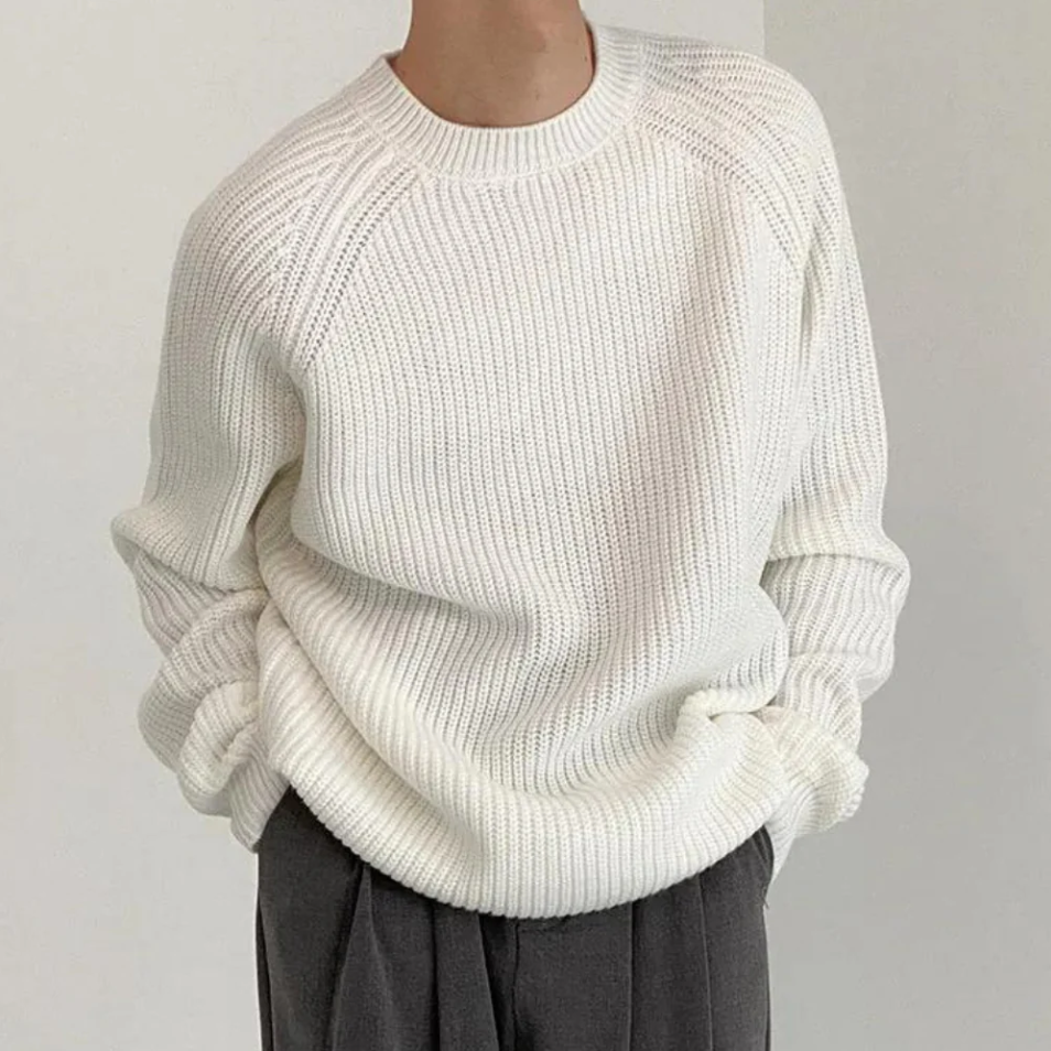 Pull Tricoté à Col Rond à Coupe Régulière pour Homme | Idéal pour l’Automne et l’Hiver