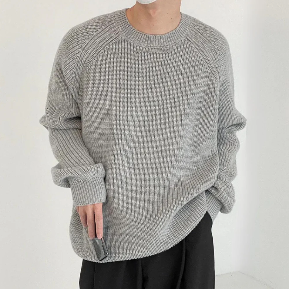 Pull Tricoté à Col Rond à Coupe Régulière pour Homme | Idéal pour l’Automne et l’Hiver